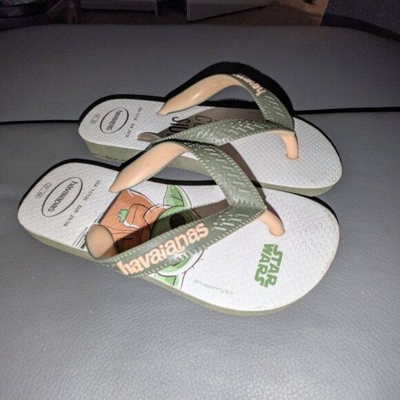 Havaianas Star Wars Baby Yoga Grogu Come To The Cute Side Flip Flop Sandal 11/12 - Picture 3 of 5